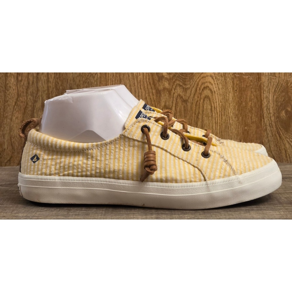 Sperry Crest Vibe Slip On Shoes Womens Size 8.5 Yellow White